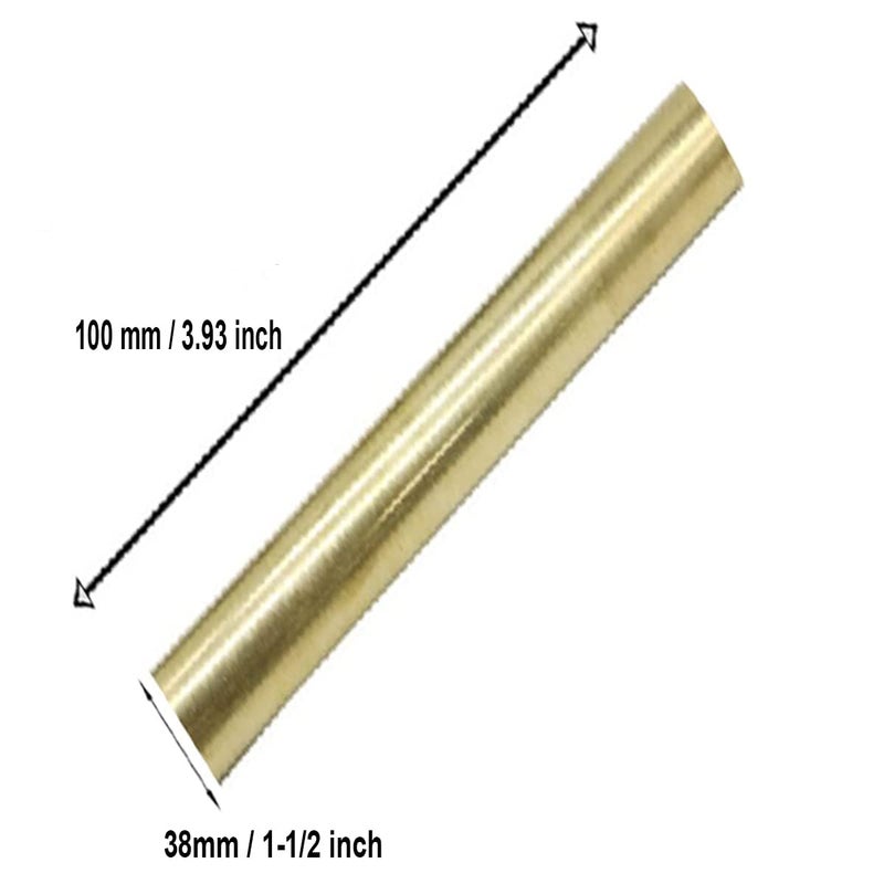 PGCOKO 1-1/2 inch Solid Round Brass Rod Lathe Bar Stock Kit for DIY Craft Tool, 38mm / 1-1/2 inch in Diameter 4 inch in Length - Image 2